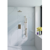 Fortifura Calvi Inbouw Regendoucheset - thermostatisch - wandarm - glijstang - 25cm - hoofddouche - staaf handdouche - gladde doucheslang - PVD - geborsteld messing (goud) SW1233165