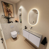 MONDIAZ TURE-DLUX Meuble toilette - 100cm - Cale - EDEN - vasque Opalo - position centrale - sans trou de robinet SW1104216