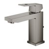 Grohe Eurocube 1-gats wastafelkraan m-size met waste brushed hard graphite SW444148 Grohe Eurocube 1-gats wastafelkraan m-size met waste brushed hard graphite SW444148