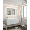 Mondiaz VICA ensemble de meuble de salle de bain - 120cm - meuble sous-vasque argile - 2 tiroirs - lavabo lune double - 2 trous de robinet - miroir LED - version XL 60cm de haut SW1097880