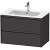 Duravit Ketho.2 Wastafelonderbouwkast - met 2 laden - 81x48x55cm - met grepen antraciet - grafiet supermat SW772970