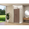 Van Rijn Products ST01 vaste wand - 88x200cm - brons rookglas - - dikte 8mm - stabilisatiestang - muurprofiel - Gunmetal Geborsteld SW1164013