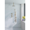 Fortifura Nebbio Regendoucheset - inbouwkraan - inbouwdeel - glijstang - doucheslang metaal - staaf handdouche - 20cm plafondarm - ronde hoofddouche - PVD - geborsteld messing (goud) SW1447136