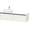 Duravit Ketho.2 Wastafelonderbouwkast - inclusief consoleplaat - met 2 laden - voor waskom links - 160x55x45.9cm - met handgrepen antraciet - wit supermat SW771993