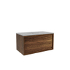 Saniclass Holz Framse Ensemble meuble de salle de bains - 80x45x40cm - 1 tiroir - 1 lavabo - 1 trou de robinet - trop-plein - Walnut pure SW1441873