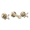Robinet lavabo Crosswater Belgravia - encastré - 3 trous - poignée croix - 14,1 cm bec - laiton brossé SW1175251