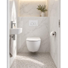 QeramiQ Dely Swirl Ensemble WC Compact - réservoir encastré QeramiQ flush - abattant fin - plaque de commande en marbre blanche - boutons ronds - blanc mat SW1590799