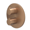 IVY Pact Partie apparente - pour mitigeur thermostatique encastré - 2 voies - inverseur arrêt/déviation - rosace ronde - cuivre brossé mat PVD SW1031012