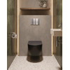 QeramiQ Dely Ensemble de WC - réservoir encastré Qeramiq Flush - abattant slim - plaque de commande en métal inox - boutons rectangulaires - noir mat SW1578524