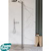 FugaFlow Eccelente Vetro zijwand - 40x200cm - mat glas - 8mm - met hoekprofiel - gunmetal - SW1125213