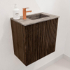 Mondiaz JOYA-DLUX 40cm toiletmeubel - kleur Walnut - Wastafel FAYE positie Rechts 1 kraangat kleur Oza. SW1424555