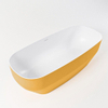 Mondiaz Stone Baignoire îlot 180x75cm Couleur Ocher mat Couleur intérieure Blanc SW491533 Mondiaz Stone Baignoire îlot 180x75cm Couleur Ocher mat Couleur intérieure Blanc SW491533