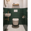 QeramiQ Dely Ensemble WC - réservoir encastré Qeramiq Flush - abattant 35mm - plaque de commande blanche brillante en plastique - boutons rectangulaires - beige SW1578586
