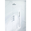 Fortifura Nebbio Ensemble de douche pluie - robinet encastré - élément encastré - coude mural de raccordement - flexible de douche métal - douchette à main barre - bras mural 35cm - douche de tête ronde - inox brossé PVD (inox) SW1237963