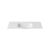 Saniclass Flow Meubelwastafel - 121x46x1.5cm - overloop - 1 wasbak - 0 kraangaten - solid surface wit mat SW1474444