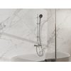 Fortifura Calvi Mitigeur baignoire - avec barre curseur - douchette ronde - flexible en métal - Inox brossé PVD SW968352