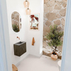 Mondiaz JOYA-DLUX Meuble de toilette 40cm - couleur Shadow - Vasque FAYE position Milieu Sans trou de robinet couleur Sombra. SW1425171