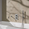 Fortifura Calvi Badkraan set - uitloop - 22cm inkortbaar - metalen slang - staafhanddouche - inbouwdeel - wandhouder - verchroomd chroom SW1242586