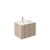 Crosswater Limit Badkamermeubelset - 60x45x45cm - 1 lade - glazen wastafel - modern oak/anthracite (hout) SW1126141