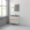 Bruynzeel Miko badmeubelset 66.5x81x51cm 1 kraangat 1 wasbak 2 lades met spiegel met softclose kasjmier grijs SW384579 Bruynzeel Miko badmeubelset 66.5x81x51cm 1 kraangat 1 wasbak 2 lades met spiegel met softclose kasjmier grijs SW384579