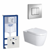 Duravit Me by starck Starck Me Toiletset - inbouwreservoir - diepspoel - wandcloset - softclose - bedieningsplaat verticaal/horizontaal - chroom SW158521