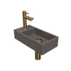 INK Versus Fonteinset - 36x18x9cm - wasbak rechts - 1 kraangat - Quartz beton/mat goud SW439592