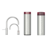 Quooker Nordic Round Twintaps kokendwaterkraan - draaibare uitloop - PRO3 incl. Cube reservoir - Warm / kokend water - Chroom SW299724