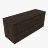 Saniclass Holz Pure Badkamermeubelset - 140x45x62cm - houten topblad - zonder kraangat - 4 lades - mat eiken charcoal (hout) SW1436775