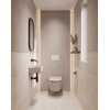 QeramiQ Dely Ensemble de toilette - réservoir encastré Qeramiq Flush - abattant slim - plaque de commande en pierre naturelle marbre blanc - boutons ronds - beige SW1578584