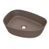 Arcqua Rocker waskom - opbouw - organisch links - 50x37cm - mat mokka SW1584240