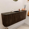 Mondiaz JOYA-DLUX 113.2cm toiletmeubel - ronding links en rechts kleur Walnut - Wastafel FAYE positie Midden 1 kraangat kleur Lava. SW1422478