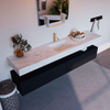 Mondiaz ALAN-DLUX Ensemble de meuble - 200cm - meuble Urban mat - 2 tiroirs - Lavabo Cloud Opalo suspendu - vasque Centre - 1 trou de robinet SW806250