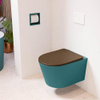 Mondiaz LAVIE hangtoilet – spoelrandloos – 36 x 53 cm – met softclose zitting – Smag (groen), zitting Rust (bruin) SW1208706