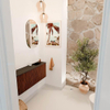 Mondiaz JOYA 101.6cm toiletmeubel - ronding links kleur Ruby - Wastafel FAYE positie Rechts 1 kraangat kleur Urban. SW1421839