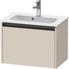 Duravit Ketho.2 Wastafelonderbouwkast - met 1 lade - 61x39x44cm - met greep antraciet - taupe supermat SW773139