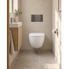 Pack WC QeramiQ Dely Swirl Compact - réservoir encastrable Geberit UP320 - avec bâti-support Burda - abattant 25 mm - plaque de commande en métal gunmetal - boutons ronds - blanc mat SW1595665