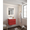 Mondiaz VICA ensemble de meuble de salle de bain - 60cm - meuble sous-vasque fire - 2 tiroirs - lavabo cloud milieu - sans trou de robinet - miroir LED - version XL 60cm de haut SW1097980