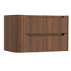 H&R Badmeubelen Juice Meuble sous vasque - 80x45x50cm - angle gauche arrondi - 2 tiroirs - poignée intégrée - Chêne foncé SW1489075