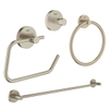 Grohe Essentials Accessoireset 4-delig - handdoekring - handdoekhouder - handdoekhaak - toiletrolhouder zonder klep - brushed nickel (nikkel) SW529112