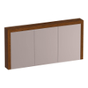 BRAUER Rise spiegelkast - 140x70x15cm - zonder verlichting - met 3 dubbelzijdige spiegeldeuren - lamellen eiken bruin SW1203744