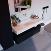 Mondiaz ALAN-DLUX Ensemble de meuble - 120cm - meuble Urban mat - 1 tiroir - Lavabo Cloud Ostra suspendu - vasque Centre - 0 trous de robinet SW807402