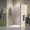 BRAUER Void Carving porte de douche - 140x200cm - porte pivotante 70cm côté mur - PVD - inox brossé SW1418228