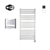 Sanicare HPW - Moda Radiateur électrique - 120x60cm - 876W - wifi - thermostat - argent - bas droit - blanc mat SW1448127
