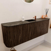 Mondiaz JOYA-DLUX 123.2cm toiletmeubel - ronding links en rechts kleur Walnut - Wastafel FAYE positie Midden 1 kraangat kleur Lava. SW1422480