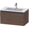 Duravit Ketho.2 Wastafelonderbouwkast - met 1 lade - 81x48x44cm - met greep antraciet - donker noten mat SW772723