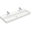 Villeroy & Boch Collaro meubelwastafel 120x47cm zonder overloop 2 kraangatenen stone white SW358331 Villeroy & Boch Collaro meubelwastafel 120x47cm zonder overloop 2 kraangatenen stone white SW358331
