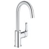 Grohe Eurosmart 1 gats wastafelkraan met hoge ronde uitloop met ketting chroom SW75949 Grohe Eurosmart 1 gats wastafelkraan met hoge ronde uitloop met ketting chroom SW75949