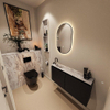 MONDIAZ TURE-DLUX Meuble toilette - 100cm - Urban - EDEN - vasque Glace - position gauche - 1 trou de robinet SW1103143