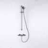 Fortifura Calvi Ensemble de douche avec douchette ronde, flexible en métal et robinet de douche Gunmetal PVD SW811954
