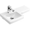 Villeroy en Boch Subway 2.0 wastafel hoekig 63x35,5cm ceramic+ links wit 0124361 Villeroy en Boch Subway 2.0 wastafel hoekig 63x35,5cm ceramic+ links wit 0124361